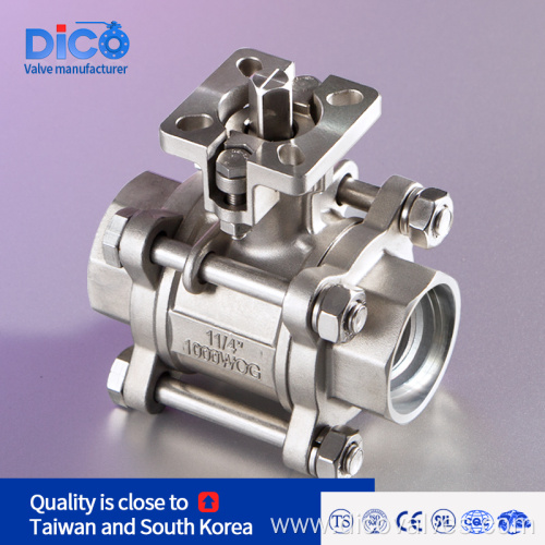 Sock Welded Stainless Steel 3PC Floating ball valve